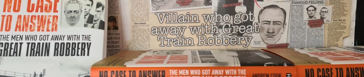 Copies of The Men Who Got Away With The Great Train Robbery on display