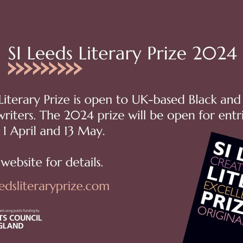 SI Literary Prize 2024 Dark background with white text overlaid
