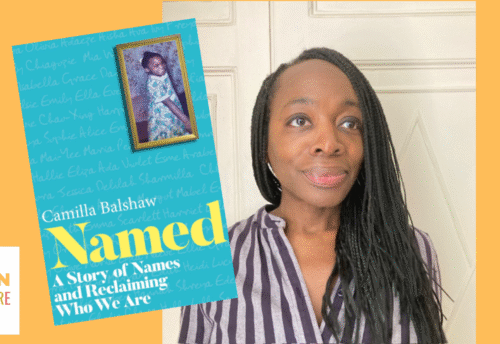 Camilla Balshaw with her book, Named: A Story of Names and Reclaiming Who We Are