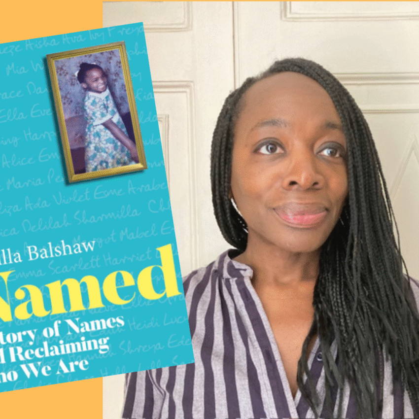 Camilla Balshaw with her book, Named: A Story of Names and Reclaiming Who We Are